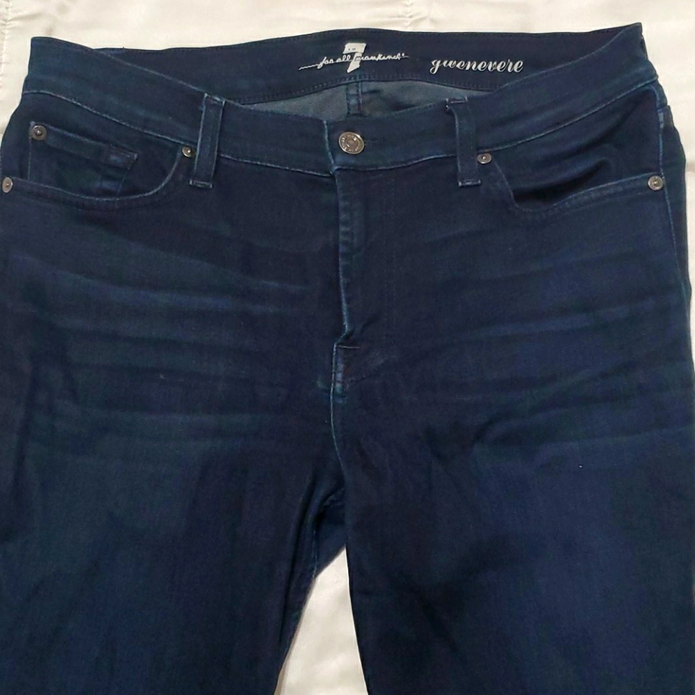 7 For All Man Kind Deep Blue Skinny Jeans